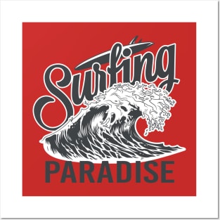 surfing paradise Posters and Art